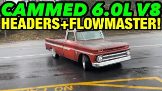 1964 Chevy C10 CAMMED 6.0L V8 w/ SHORTY HEADERS & FLOWMASTER MUFFLERS!