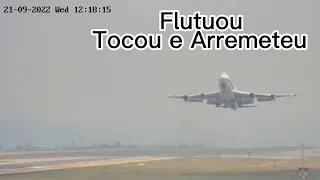 MOMENTO IMPRESSIONANTE  DA ARREMETIDA DO GIGANTE BOEING 747-400F DA KALITTA  EM CAMPINAS VIRACOPOS