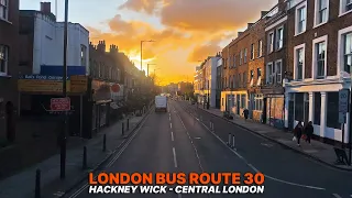 London Bus Ride in 4K: Bus Route 30 - Hackney Wick to Central London | Upper Deck Views 🚌