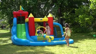 Costway Inflatable Bouncer Bounce House with Water Slide Splash Pool without Blower