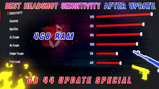 200 SENSITIVITY 🙆🏻 AFTER UPDATE| BEST ( ONE TAP ) HEADSHOT SENSITIVITY FOR 4 GB RAM 🔥🔥