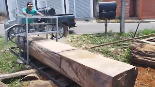serraria móvel serrando eucalipto