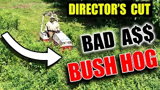 Cutting a Steep Drain Basin with HUGE Weeds!  The DIRECTOR's Cut!