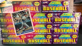 RARE MICKEY MANTLE AUTO SEARCH! 11 BOXES OF 1991 SCORE SERIES 2