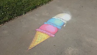 Color blending with sidewalk chalk