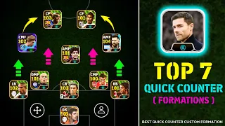 Top 7 Best Quick Counter Custom Formation In eFootball 2024 Mobile || Best Custom Formation For QC 😍