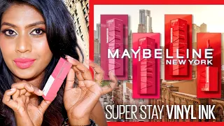 Maybelline super stay VINYL INK liquid 💄 lipstick| full review and swatch wear test