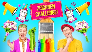 OMG! MAL-CHALLENGE! WER ZUERST DIE KUNSTSCHULE BEENDET, GEWINNT || Lustige Kunst-Hacks auf 123 GO!