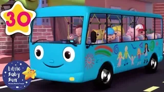 Wheels On The Bus V4 | +30 Minutes of Nursery Rhymes | Moonbug TV | #vehiclessongs