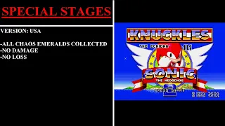 Knuckles in Sonic the Hedgehog 2 [USA] (Sega Genesis) - (Special Stages - All Chaos Emeralds)