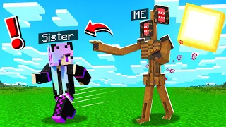 I Trolled My Sister as SIREN HEAD in Minecraft...