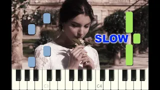 SLOW piano tutorial "HISTORIA DE UN AMOR" with free sheet music, Dalida "HISTOIRE D'UN AMOUR"