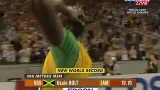 Usain Bolt NEW WORLD RECORD - 19.19  [200 Meter]