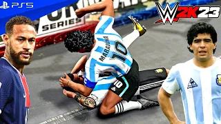 NEYMAR ! MARADONA ! CRİSTİANO RONALDO ! İCARDİ KAVGADA ! FUTBOLCULAR ROYAL RUMBLE ! WWE 2K23 !