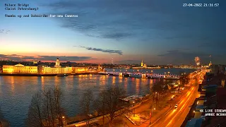 4K Panorama of Saint Petersburg and Firework. Вечерняя панорама Санкт-Петербурга и фейерверк.