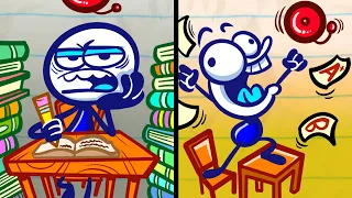 Kicked In The Class | Pencilmation Cartoons!