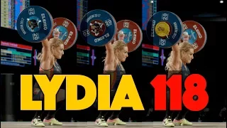 Lydia Valentin 118kg Snatch (with 110 & 115) 2017 WWC [4k 60]