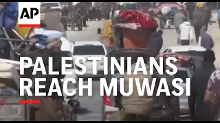 Palestinians reach Muwasi after leaving Rafah