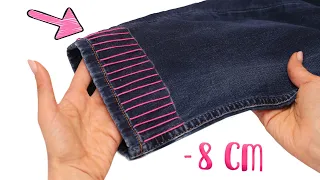 Sewing trick - how to hem your jeans without cutting the original hem!