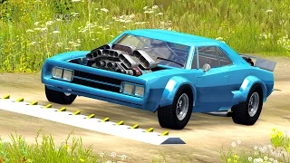 Spike Strip High Speed Crashes #9 – BeamNG Drive