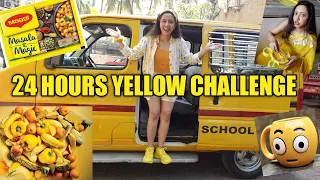 Using Only YELLOW Things For 24 Hours Challenge 💛 Garima's Good Life