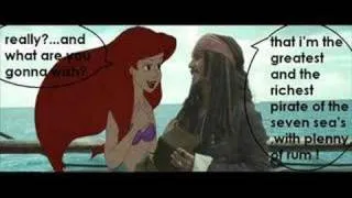 Ariel and Capstain Jack Sparrow