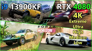 Forza Horizon 5 - i9 13900KF + RTX 4080 Low - Medium - High - Ultra - Extreme Settings 4K