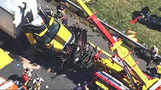 WATCH: Massive multi-vehicle crash involving semi-trucks on I-81 in Maryland