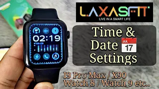 Laxasfit ⌚️ Time & Date Settings | How To Set Time I9 Pro Max /Smart Watch 8/9 Ultra Laxasfit..