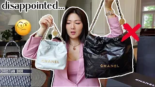 I DIDN’T EXPECT TO SEE THIS ON MY CHANEL 22 | UNBOXING THE MINI SIZE | DIOR GLUE ISSUE 😳| CHARIS❤️