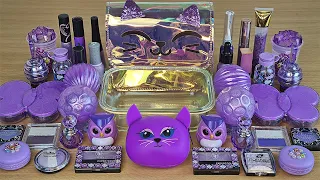 LAVENDER SLIME | Mixing makeup and glitter into Clear Slime | Satisfying Slime Videos 1080p