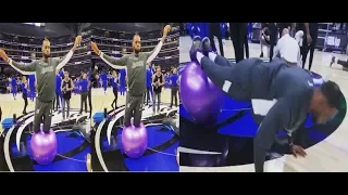 LEBRON JAMES NEW PRE GAME ROUTINE WITH THE GYM BALL