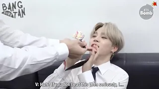 v forcing jimin to eat cake