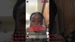 Skai jackson talking to her fans on Instagram live