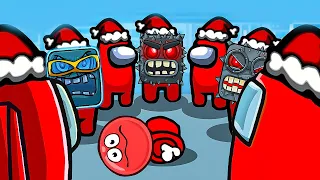 Мультик - Красный Шарик в Амонг Ас ! Сборник анимация ! Red Ball 4 in Among Us animation от Спуди !