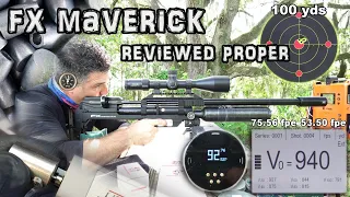 FX Maverick .25 Air Rifle (Review) + 50 & 100 Yard Accuracy TEST + Tuned - Regulated PCP Airgun