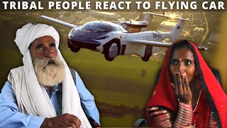 Tribal People React to Flying Car - Air Car by Klein Vision Slovakia