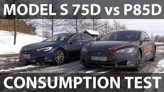 Model S 75D vs P85D consumption test