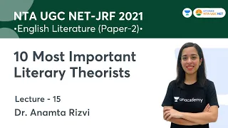 10 Most Important Literary Theorists | English Literature | NTA UGC NET-JRF 2021 | Dr. Anamta Rizvi