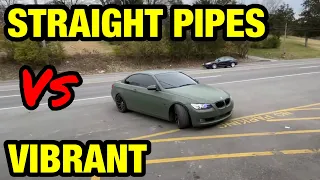 BMW 335i I6: STRAIGHT PIPES Vs VIBRANT BOTTLE RESONATORS!