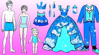 Vestir Muñecas De Papel | Elsa Mother And Daughter Princess Dress Up | Woa Doll En Spanish