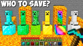 WHICH to SAVE DIAMOND CREEPER or EMERALD CREEPER or GOLD CREEPER or RAINBOW CREEPER or IRON CREEPER