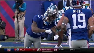 HD: Odell Beckham Jr. vs Josh Norman Helmet to helmet hit after play scuffle