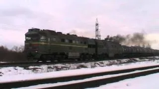 Тепловоз 2ТЭ116-1679 в бл.пост 4. км / 2TE116-1679 passing 4. km blockpost