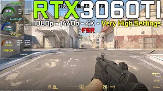 Counter-Strike 2 : RTX 3060Ti + I5 11400F - 1080p , 1440p , 4K - Very High Settings