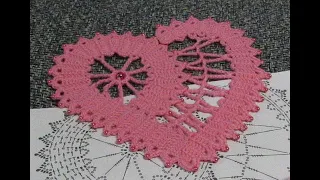 Красивое сердце связанное крючком к дню влюбленных  Валентинка Crochet heart for Valentine's Day