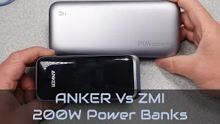 Anker Prime 200W 20k versus ZMI no 20 QB826G Power Banks