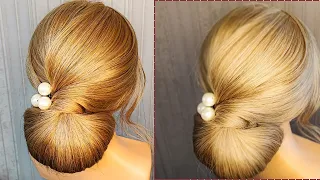 How to make  sleek bun? Low bun bridal hairstyles❤️