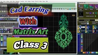 class 3 | Earring design with matrix art | cad jewelry