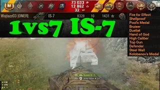 1 vs 7 Kills 10 🔝 World of Tanks 🔝 IS-7 ✔️